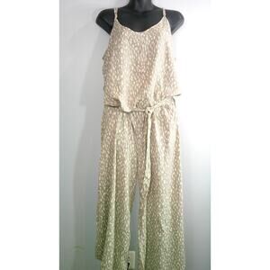 Salty Lemon Women's XL Jumper Animal Print Wide Leg, Belted Waist